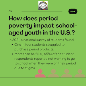 How does period poverty impact school aged youth in the US